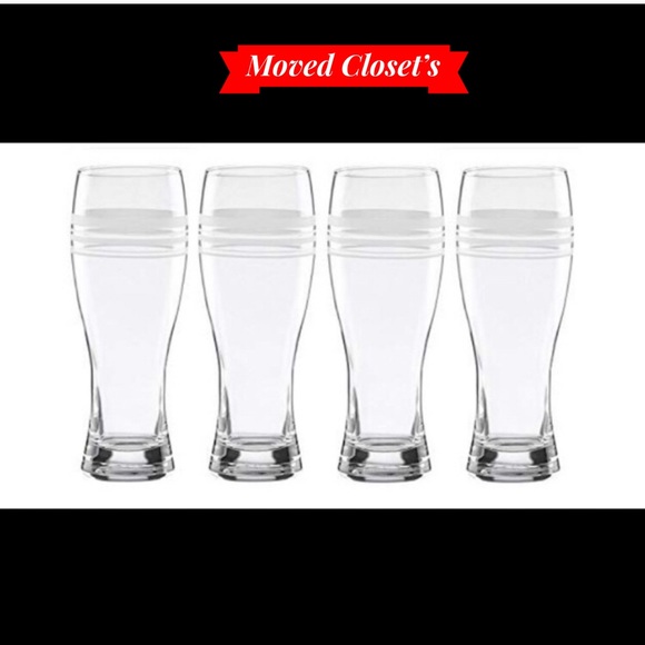 🚨SALE KSNY Library Stripe 4-p Wheat Beer Glass - Picture 5 of 5